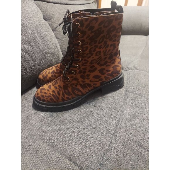Shoedazzle Animal Print Leopard Boot Size 9 Women’s Shoes Black Brown Ankle Boot - Picture 2 of 11